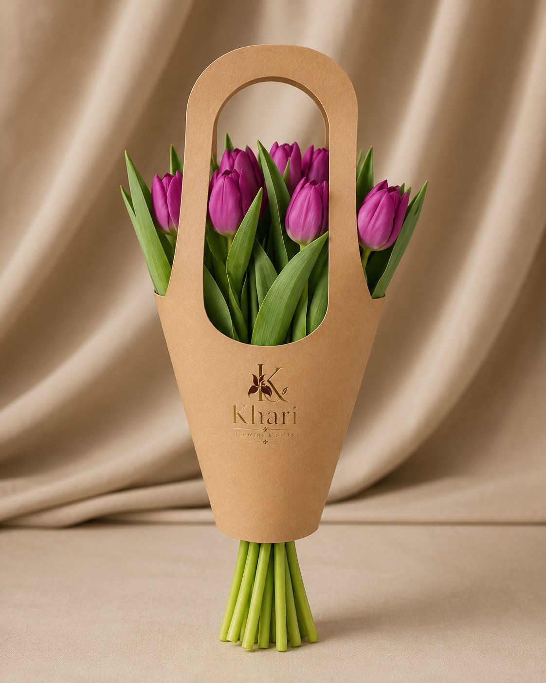 Violet Tulip Carry Bouquet
